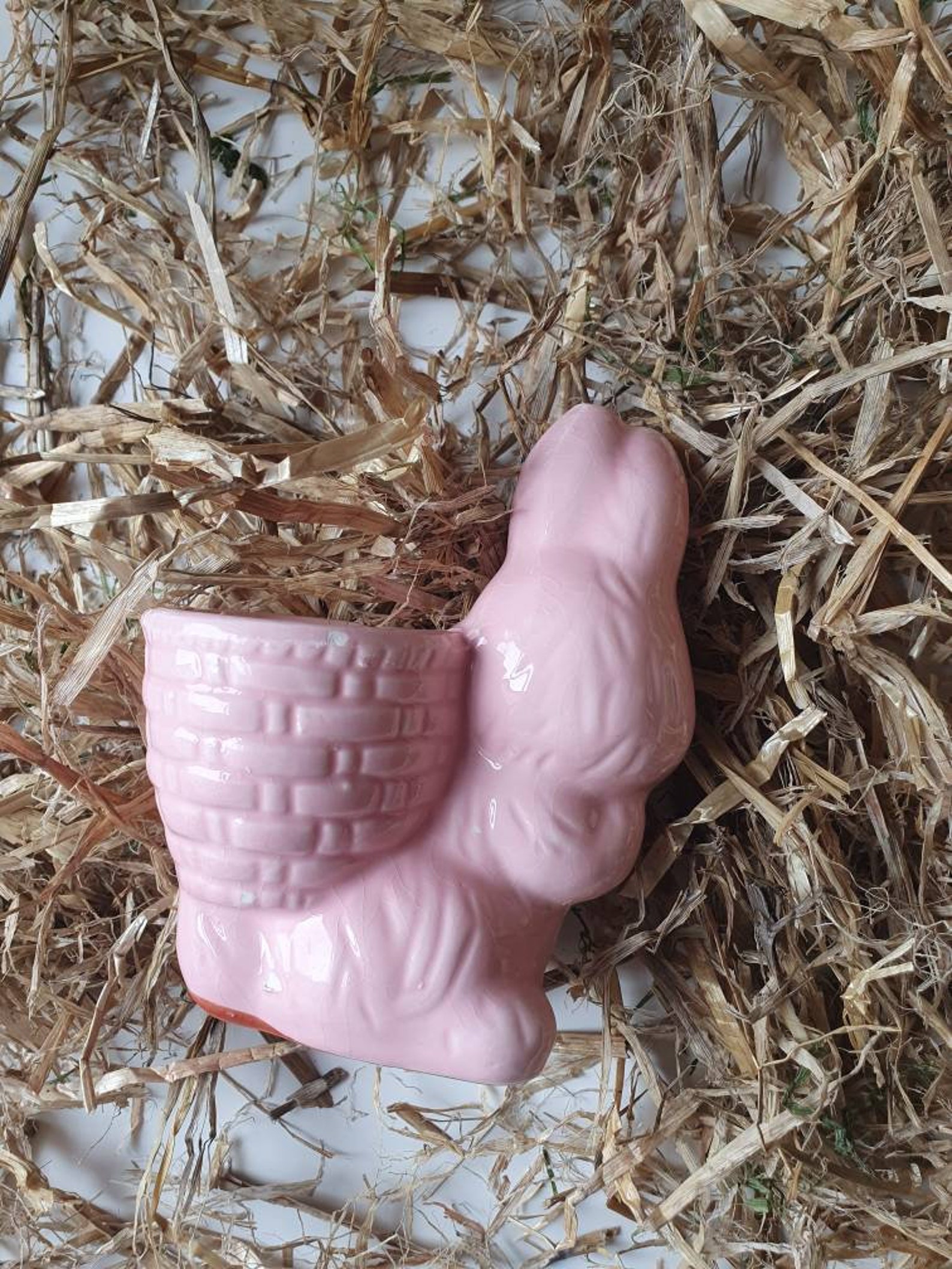 Vintage Pink Bunny Egg Cup Easter Gift Kitsch Rabbit Etsy