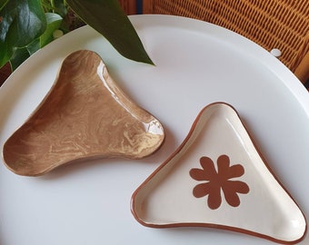 Pair of Vintage Handmade Midcentury 60's/70's Dishes/Trays- Serving- Snacks- Jewellery- Trinket