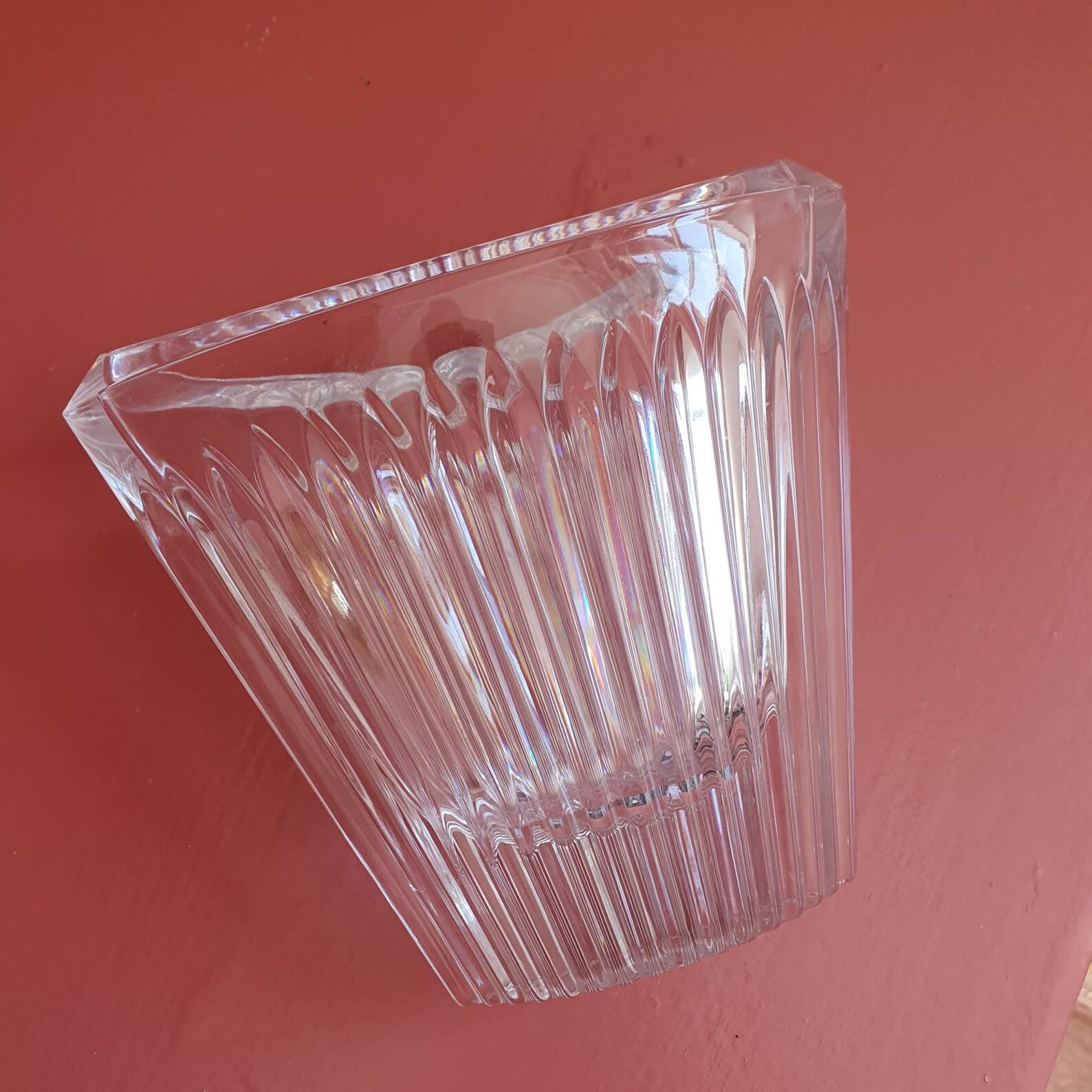 Elegant Vintage Crystal Glass Vase Rainbow Prism Sun Etsy