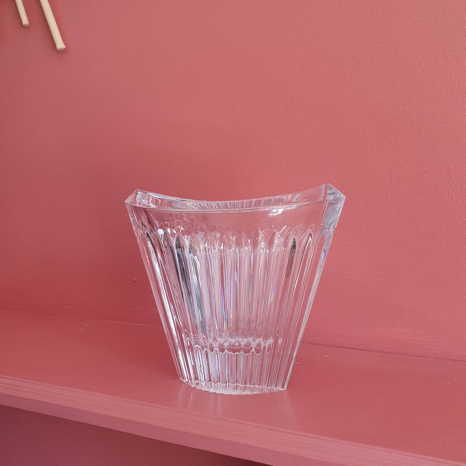 Elegant Vintage Crystal Glass Vase Rainbow Prism Sun Etsy