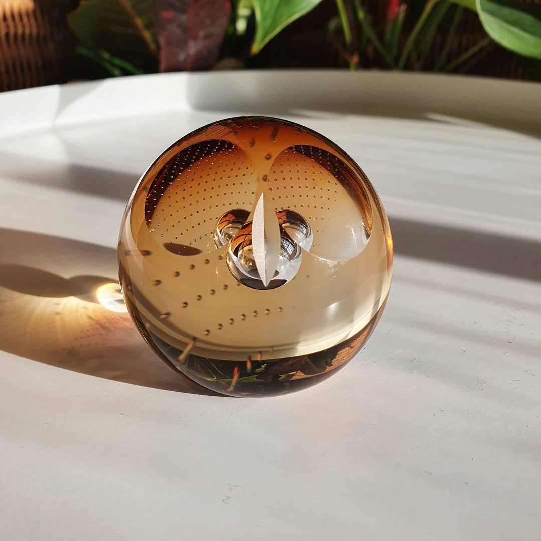 Vintage Caithness Glass Wise Owl Art Paperweight Etsy