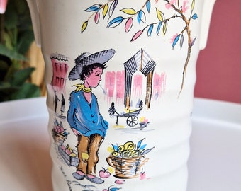 ヴィンテージ クラウン デュカルウェア 陶器花瓶 1950 年代 キッチュ