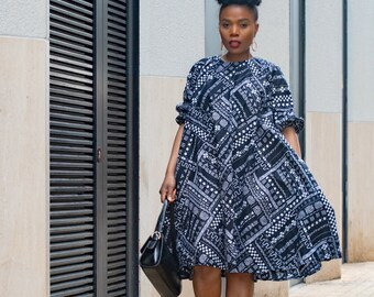 OSEYE BLACK AND white dress