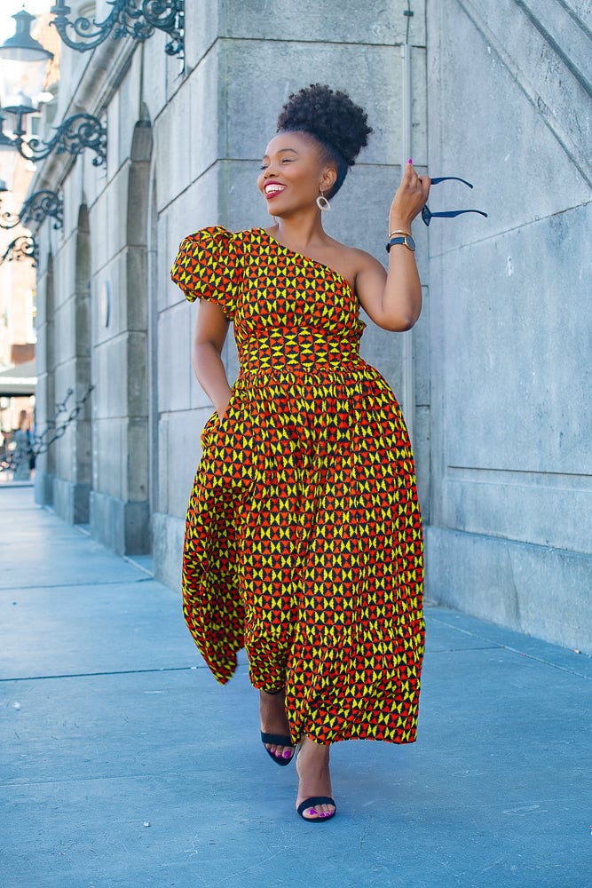 One Shoulder Kitenge Dress Images Ankara One Arm Dress