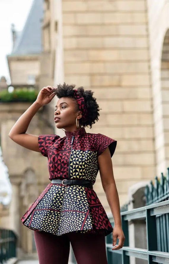 TIWA BURGUNDY PEPLUM Top - Etsy