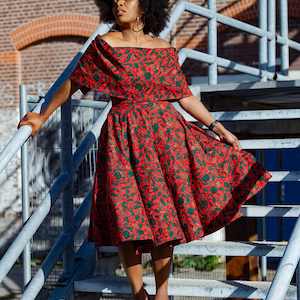 Half shoulder top chitenge dress