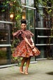 Lanre Brown High Neck Dress African Fashion Wear - Trendy African Dresses - Beautiful African Casual Wear - African Print Clothing Gift 