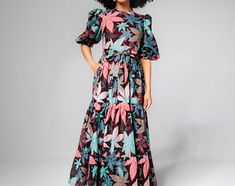 ELNA MULTICOLOURED FLORAL dress