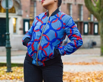 AMMA MULTI WAY blue and orange bomber jacket