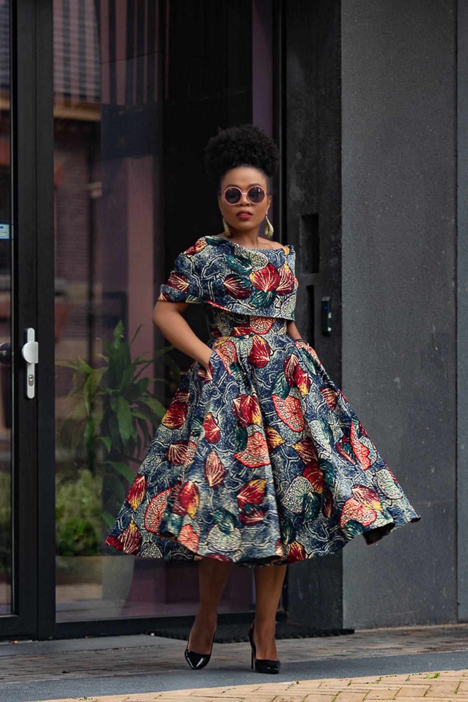 Ankara Print Maxi Dress/ African Print Maxi Dress/ African Womens Clothing/  Maxi Dress Lady Seray by GITAS Portal -  UK