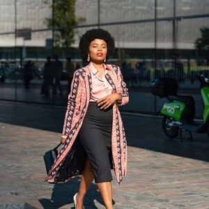 Oba Tribal Peach Jacket African Winter Fashion Casual Wear - African Style Bomber Jacket - Winter Party Wear Clothing - Christmas Gift