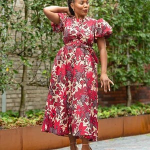 Sukienka Fatima w kolorze czerwonym i brązowym