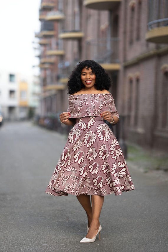 burgundy african print dress Day 155/365: African print dress + burgundy heels + red bag = radiant chic  slay , Dress stuns, heels refine, bag balances. Save this for your  next summer inspo. , ClosetStyling365