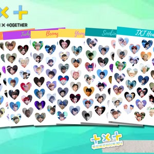 TXT Member Heart Stickers | Kpop Stickers | Bujo Journaling