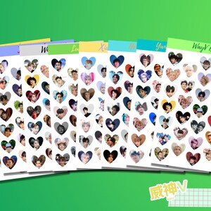 Pegatinas de corazón de miembros de WayV / Pegatinas de Kpop / Bujo Journaling