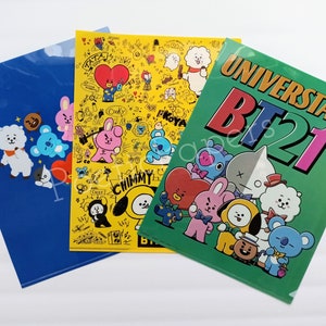BT21 ファイルフォルダー V2 | BTS 文房具 | クッキー・チミー・コヤ・タタ RJ マン・シューキー・ヴァン 学校用品 | BTS フォルダー