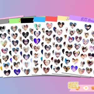 BTS Mitglied Herz Aufkleber | Kpop Aufkleber | Bujo Journaling