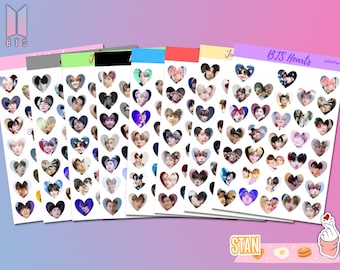 BTS Mitglied Herz Aufkleber | Kpop Aufkleber | Bujo Journaling
