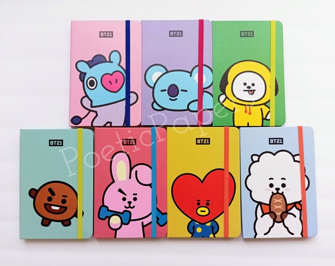 Ordinateur portable BT21 édition classique | Revue BTS | Papeterie BTS | Fournitures Kpop pour la rentrée des classes | Papeterie coréenne