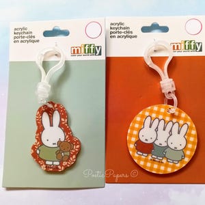 Miffy Acrylic Keychains | Cute Bunny Keychains | Bunny Bag Charm | Backpack Accessories