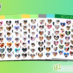 Pegatinas de corazón de miembros de NCT 127 / Pegatinas de Kpop / Diario Bujo / Regalo NCTzen