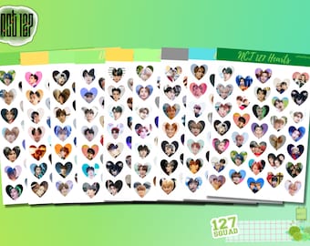 NCT 127 Mitglied Herz Aufkleber | Kpop Aufkleber | Bujo Journaling | NCTzen Geschenk
