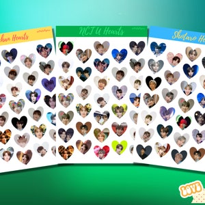 NCT U Member Heart Stickers | Kpop Stickers | Bujo Journaling