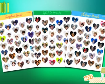 NCT U Member Heart Stickers | Kpop Stickers | Bujo Journaling