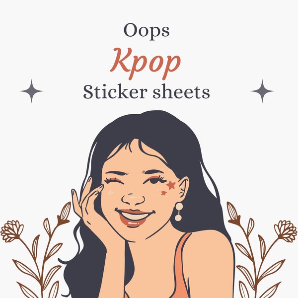 Oops Kpop Stickers | Bujo Stickers | Kpop Stickers | BTS ATEEZ NCT Stray Kids TxT Blackpink Exo stickers