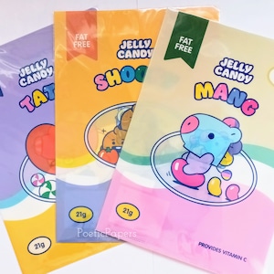 BT21 ファイルフォルダー ジェリーキャンディエディション | BTS 文房具 | クッキーチミー コヤ タタ RJ マン シューキー ヴァン スクール用品 | BTS フォルダー