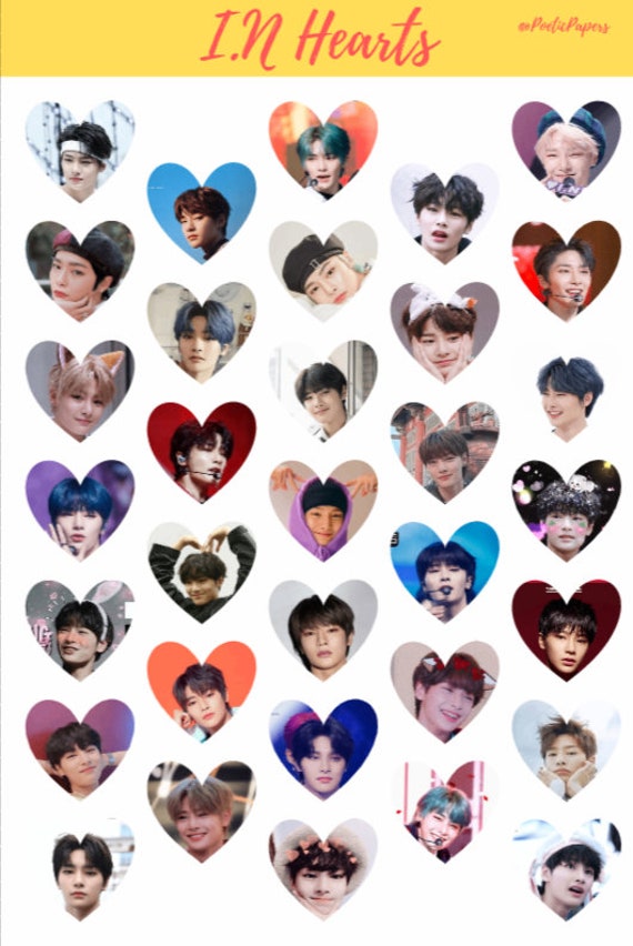 Stray Kids Member Heart Stickers Kpop Stickers Bujo Journaling 