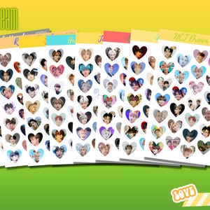 Adesivi a forma di cuore dei membri del Dream NCT / Adesivi Kpop / Bujo Journaling