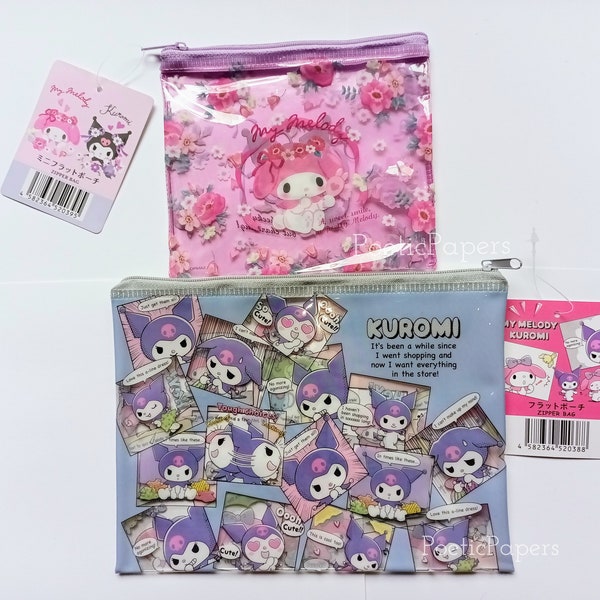 My Melody and Kuromi Pouches | Cute Vinyl Pouches | Accessory Travel Pouch | Cosmetic Storage Pouch