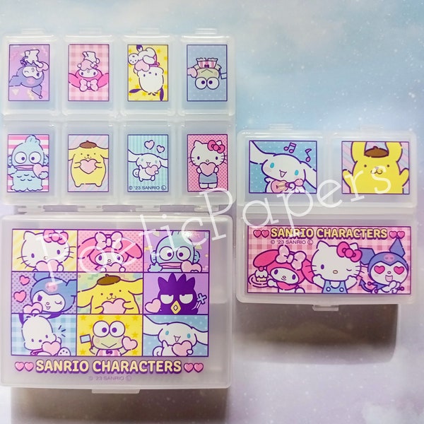 Cute Accessory Box V2 | My Melody Hello Kitty Pill Box Organizer | Small Storage Box | Sticker Storage