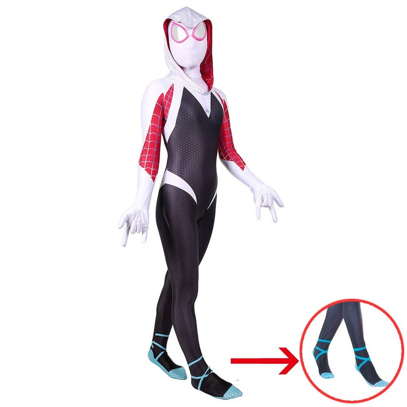 Anime Gwen Stacy Cosplay Costume Lycra Spandex Costume for Halloween Costumes Gwen Stacy Bodysuit for Adult Kids