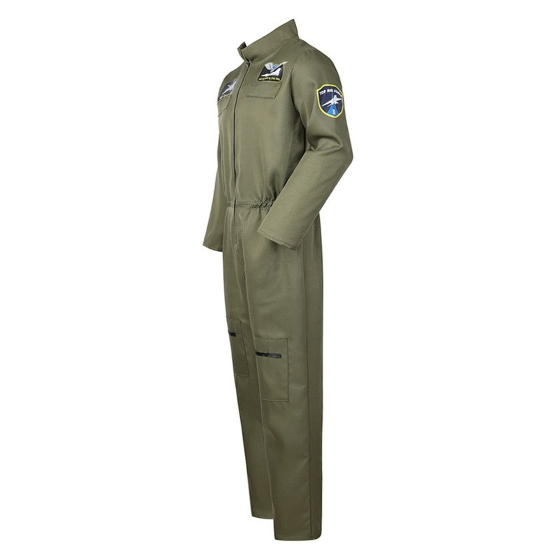 Adult Flight Suit Pilot Costume Mens Army Green Jumpsuit Etsy