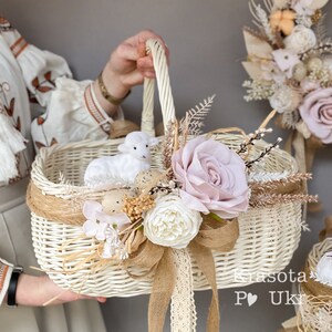 Rectangular Easter basket, "pastel lamb" design by Krasota Po Ukr