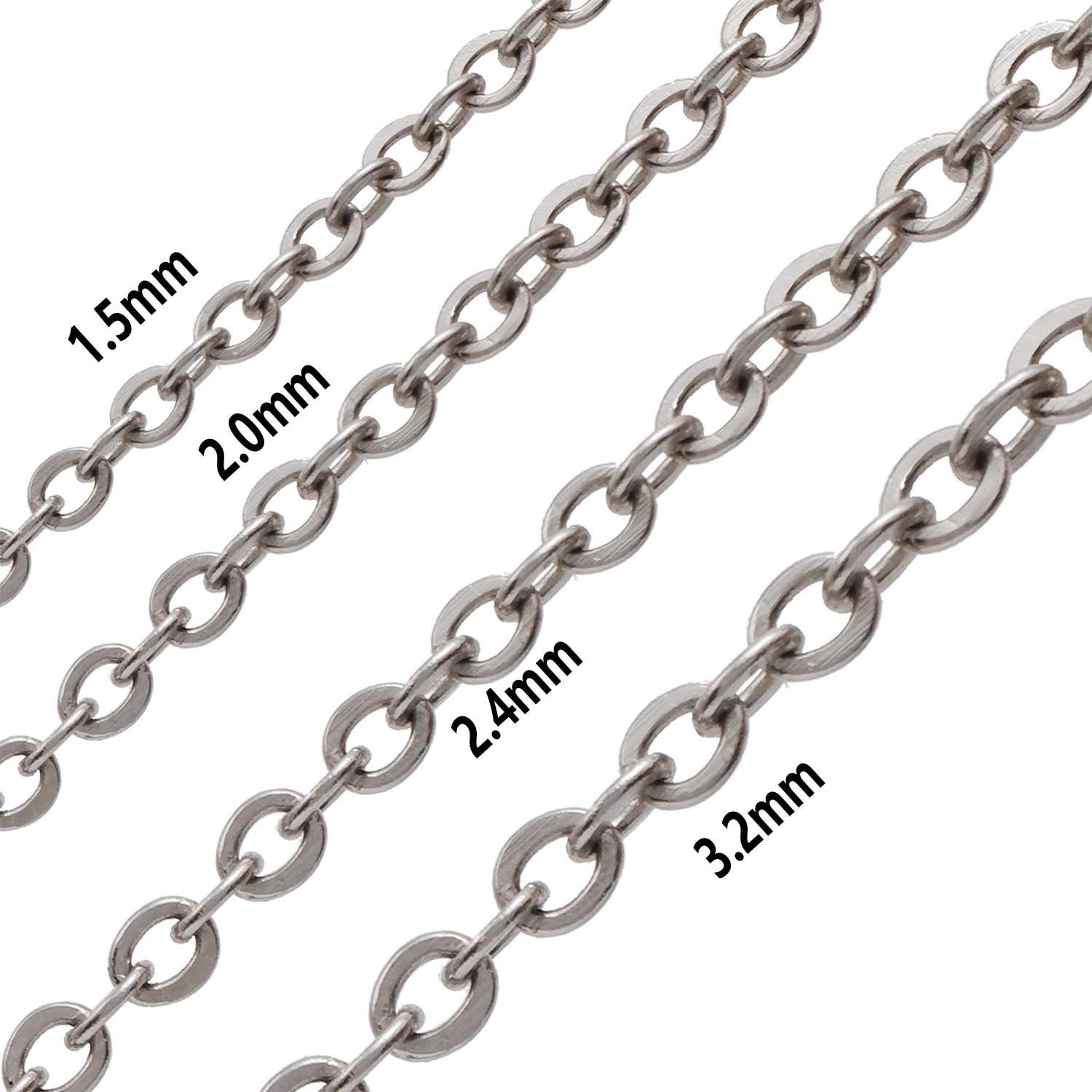 Bobine Chaîne Acier Inoxydable ALEXCRAFT - 5 Mètres - Maille Forçat - Pour Bijoux