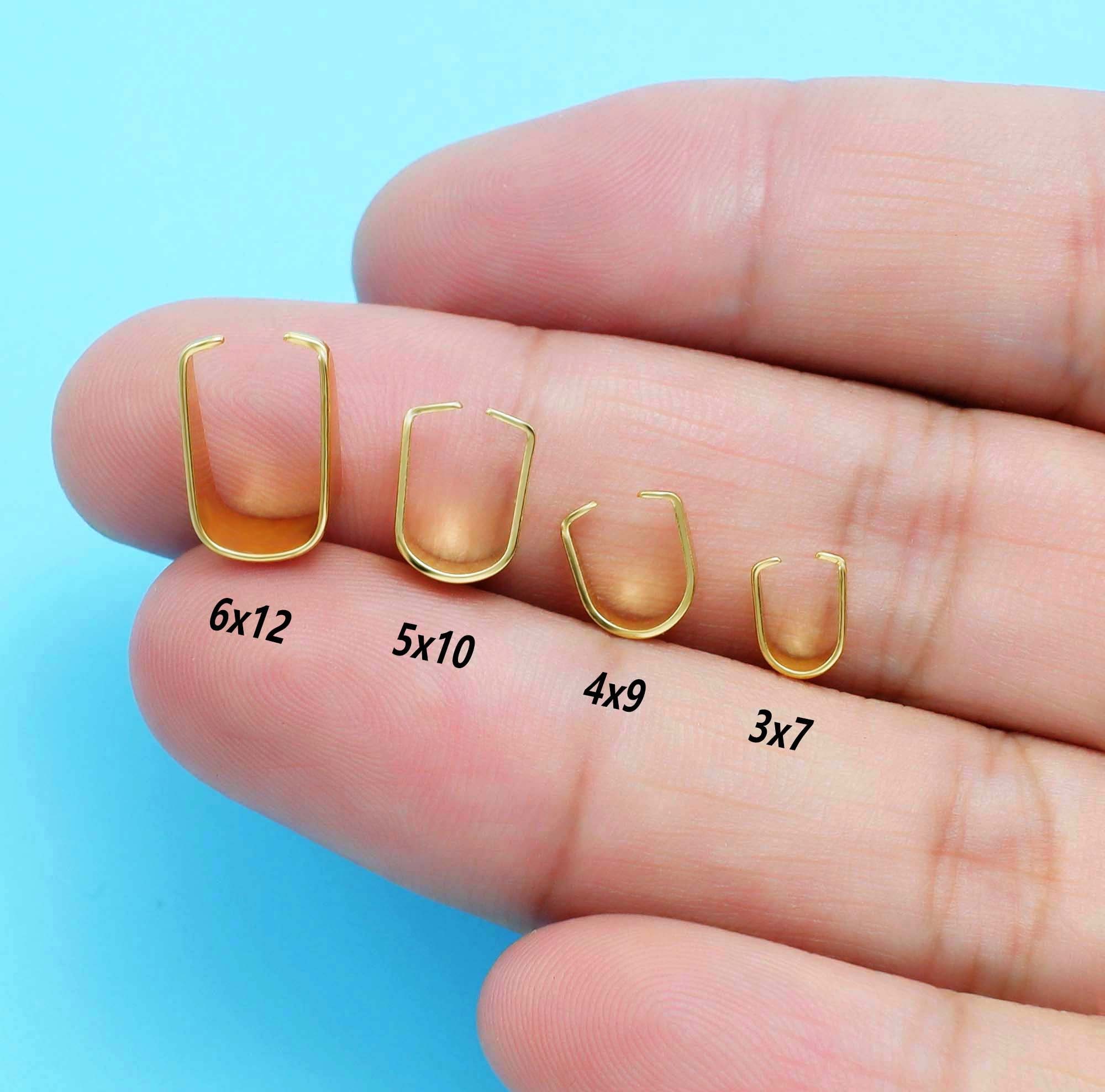 Bulk Stainless Steel Pinch Clasp Bails 18K Gold Plated Fit Etsy