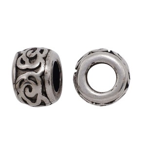 Hole 5.8 mm, Stainless Steel European Beads Large Hole Spacer Bracelet Paracord Slider Short Tube Beads for Jewelry Making 0507