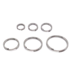 6/7/8/10/12/14mm Stainless Steel Split Rings, Double Round Loop Jump Rings Metal Craft Jewelry Key Chains Findings