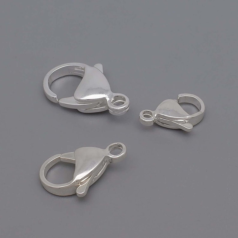 Bulk Silver Plated Stainless Steel Lobster Claw Clasps 9mm Etsy