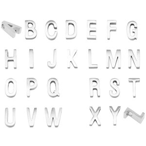26 abalorios con letras del alfabeto, de acero inoxidable pulido, de 8 mm de alto, con iniciales en mayúsculas, para hacer collares, pulseras y joyas