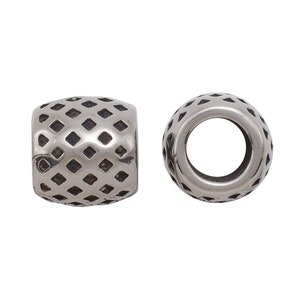 Agujero 5.5mm, Acero Inoxidable Europeo Abalorios Gran Agujero Espaciador Pulsera Paracord Slider Corto Tubo Abalorios para Joyería Haciendo C0031