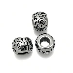 Hole 6 mm, Stainless Steel European Beads Large Hole Spacer Bracelet Paracord Slider Short Tube Beads for Jewelry Making 0507-NEW