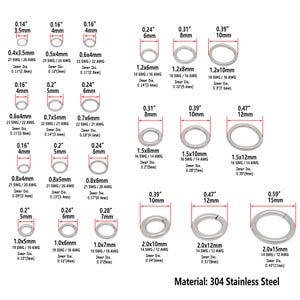 Bulk Stainless Steel Jump Rings, Outside Diameter 4mm 5mm 6mm 7mm 8mm 10mm 12mm 15mm, Closed Unsoldered Wire 21/20/19/18/16/14/12 Gauge