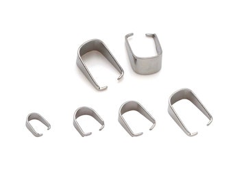 1000個入り ピンチベイル 304ステンレススチール 幅0～6mmチェーンにフィット スナップオープンベイルペンダントクリップベイル