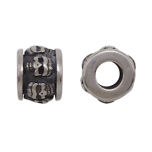 Hole 4.5mm, Stainless Steel Skull European Beads Large Hole Spacer Bracelet Paracord Beard Hair Slider Tube Beads 0545