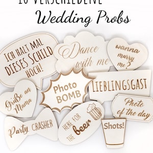 Set of 10 - Photo Booth Accessories Wedding Props | Signs wood with sayings | Wedding Props | Photo Booth Wedding Decor