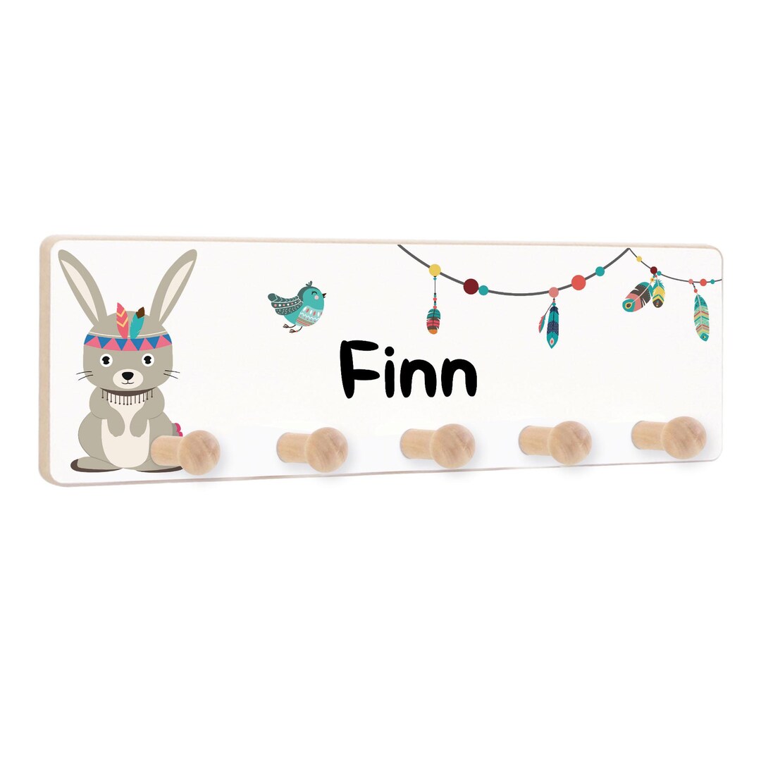 Children's Coat Rack With Name, Hook Rail for Children, Personalized ...